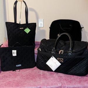 VERA BRADLEY Travel 4Set- Carry On Weekender Spinner, Tote, Travel Accessories